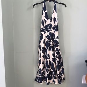 Hilfiger blue and white satin halter dress